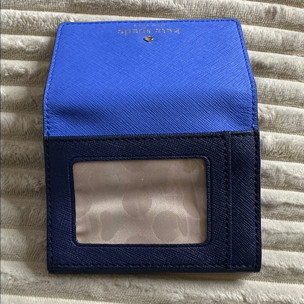 Kate Spade Vibrant Blue Card Holder Keychain - Picture 2 of 3
